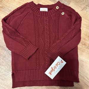 Cat & Jack Gender Neutral Maroon Pullover Sweater | Size 6-9 Months
